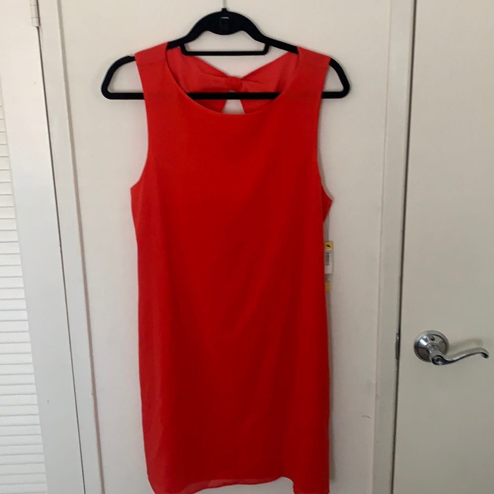 Alice + Olivia Red Silk Dress with Cut-Out Back